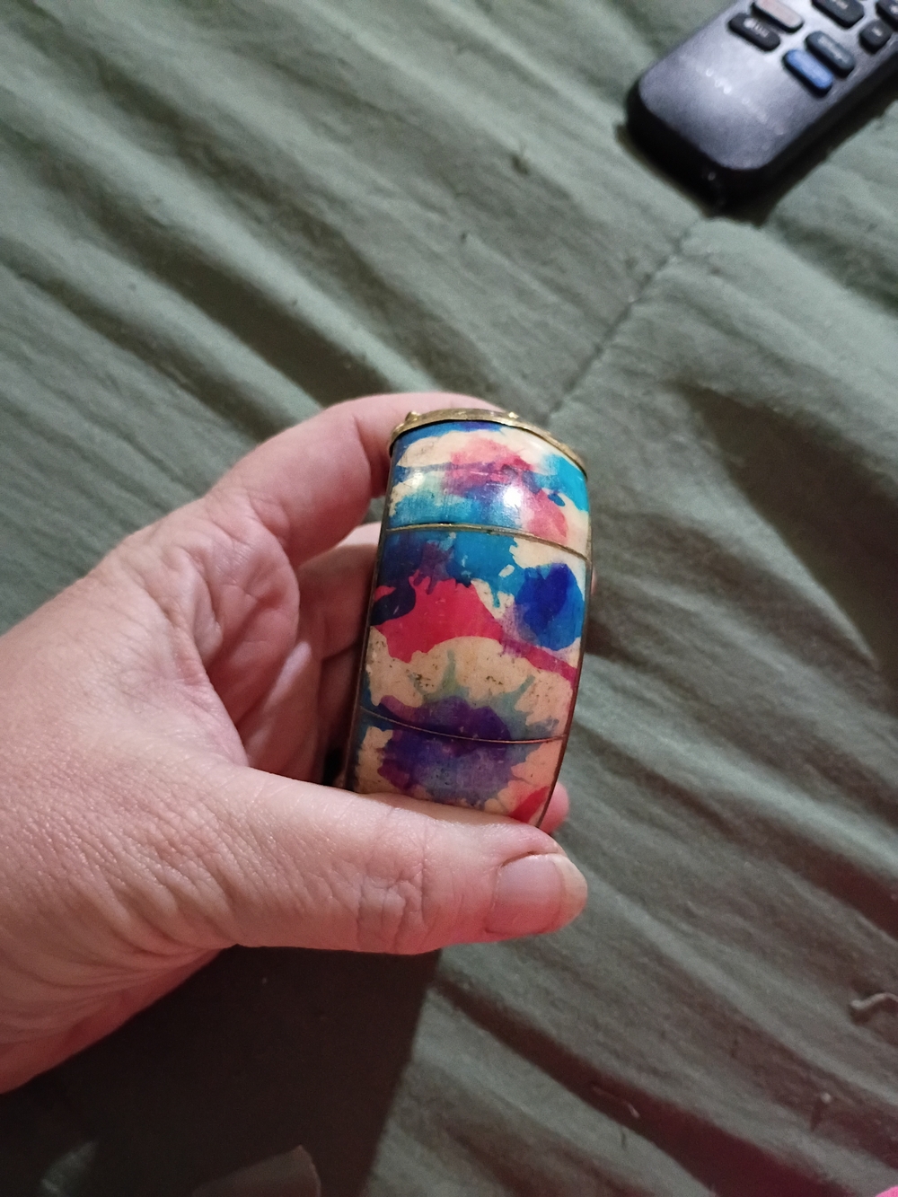 Vintage Multicolor Abstract Hinged Bracelet